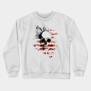 skull, bandanas, american, usa, flag Crewneck Sweatshirt